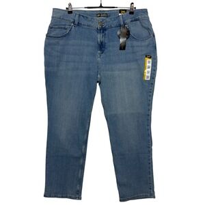 Lee Jeans Women 18W Petite 39x28 Blue Denim Straight Leg Plus Regular Fit Anchor